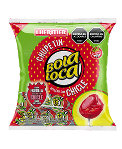 LHE CHUP BOLA LOCA FRUTILLA X16G