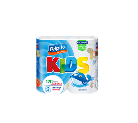 PA HIGIENICO FELP KIDS DEC 4 X 30