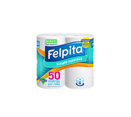 PA HIGIENICO FELPITA 4 X 50 MTS